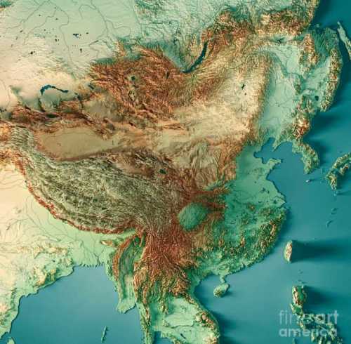 中国的地形图打那儿一放，就尽显一种中庸美